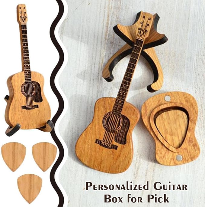 ⏰LAST DAY 59% OFF🎁Wooden Acoustic Guitar Pick Box🎸