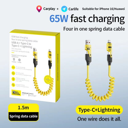 🔥Christmas Hot Sale-🔥4 in 1 Spring Fast Charging Cable